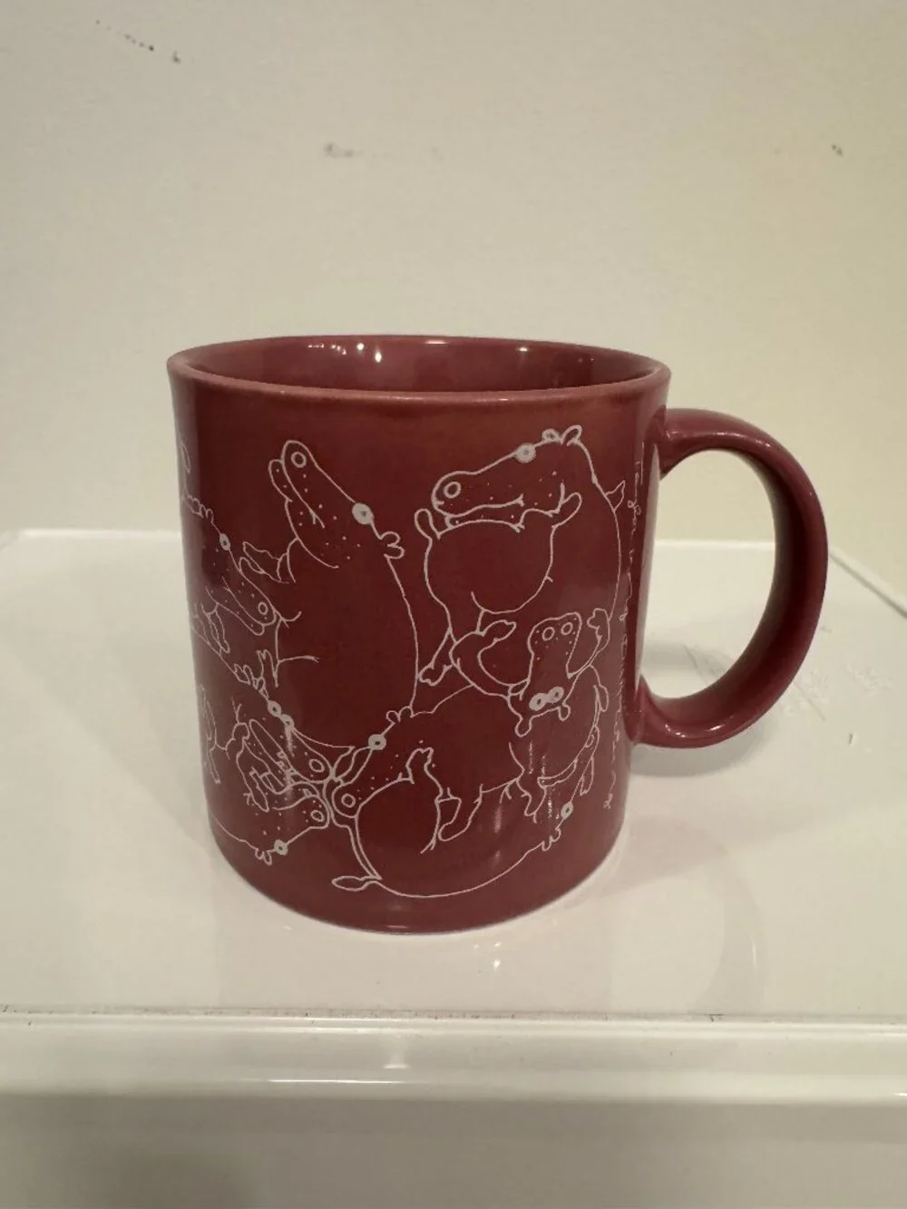 Vintage Taylor & Ng 1979 Naughty Hippos Orgy Ceramic Coffee Mug Mauve
